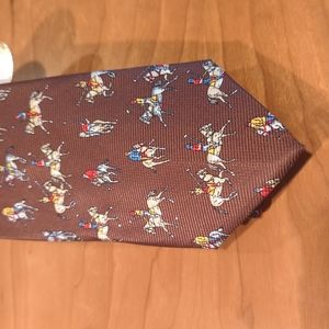 Borsalino brown Jockey on horse tie.